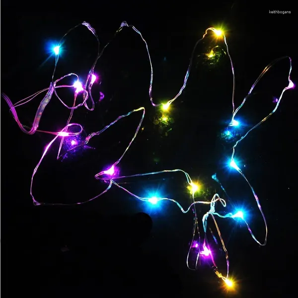 Cordas 2M 20LED Botão Cell Powered String Silver Wire Mini Fairy Lights