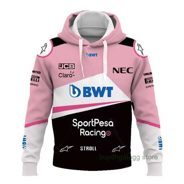 Hoodies masculinos 2023/2024 Nova F1 Fórmula 1 Racing Team Moletons Match Point Bwt Fan Rosa Confortável Jersey Linha Roupas Temporada Power F6cp