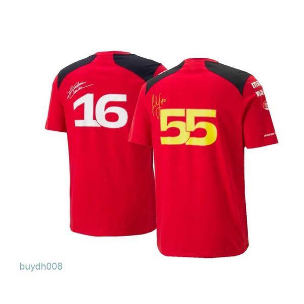 Herren-T-Shirts 2023/2024, neues F1-Formel-1-Rennteam, offiziell, Scuderia Carlos Sainz, Charles Leclerc, Uniform-Hemd, Anzug, Moto, Motorrad, T-Shirts, P82h