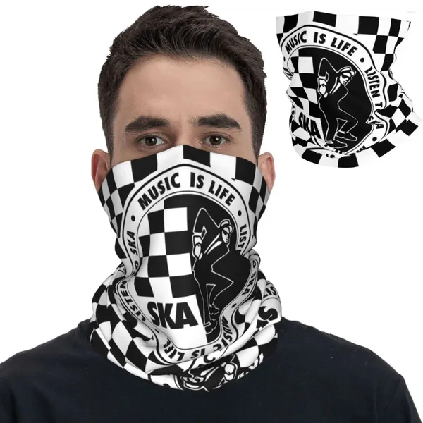 Lenços Ska Checkered Logo 2 Tune Música Balaclavas Máscara Cachecol Merch Pescoço Capa Retro 2Tune Dois Punk Bandana Verão Equitação Headband