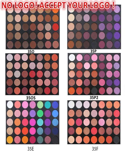 Geen merk 35 kleuren oogschaduwpalet make-up cosmetische matte en glanzende oogschaduwpaletten accepteren aangepast logo4141343