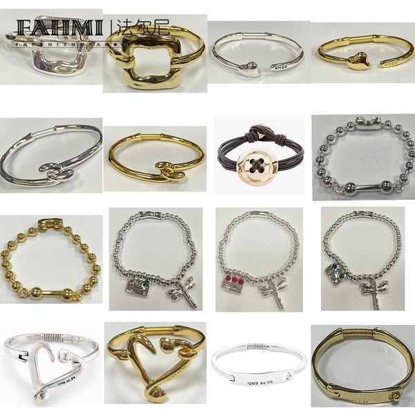 Fahmi Fashion ampio quadrato a forma di cuore aperto rotondo nero corda perline fiocco croce braccialetto libellula Regali speciali per madre moglie bambini amanti amici