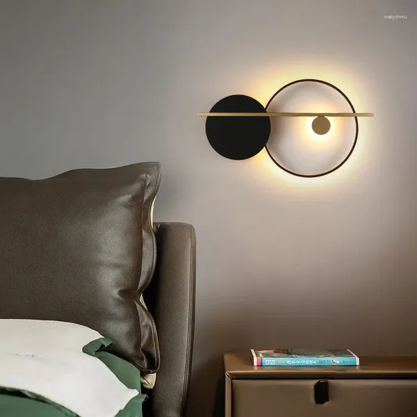 Lâmpadas de parede Nordic LED Linha Lâmpada Minimalista Pendurada para Living Quarto Decoração Interior Mobiliário Iluminação de Arte de Luxo