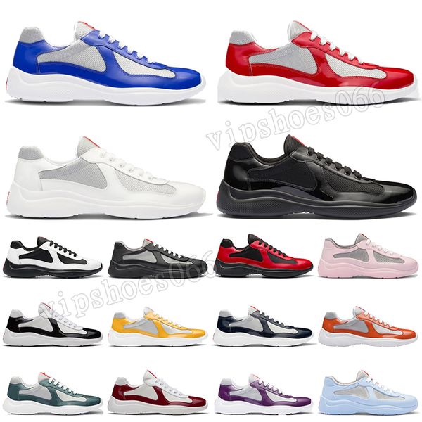 2024 Top OG Marca Americas Cup Sneakers Scarpe casual Designer America Originale Suola in gomma Pelle verniciata Mocassini bassi Scarpe da ginnastica da donna con plateau Scarpe da jogging