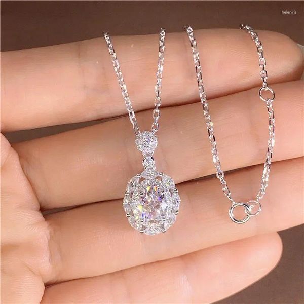 Ожерелья с подвесками Huitan Aesthetic Свадебное ожерелье с блестящим цирконием, темпераментная женская цепочка, оптовая продажа