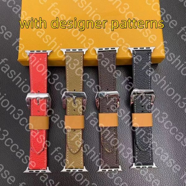 Designer Watch Band for Smart Watch 49mm Series 9 8 7 6 5 45mm 38mm da 42 mm in pelle IWatch Fashion Bracciale Wowan Callini con smartwatch stampato a fiori