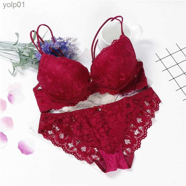 Conjuntos de sutiãs lingerie rosa sujetador transparente calcinha e conjunto de sutiã conjunto de roupa interior mulheres moda japonesa conjuntol231202