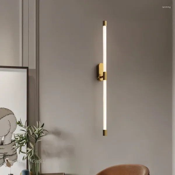 Lámpara de pared Lámparas LED acrílicas modernas Luces de líneas geométricas de lujo Dormitorio Mesita de noche Sala de estar Fondo Decoración Iluminación