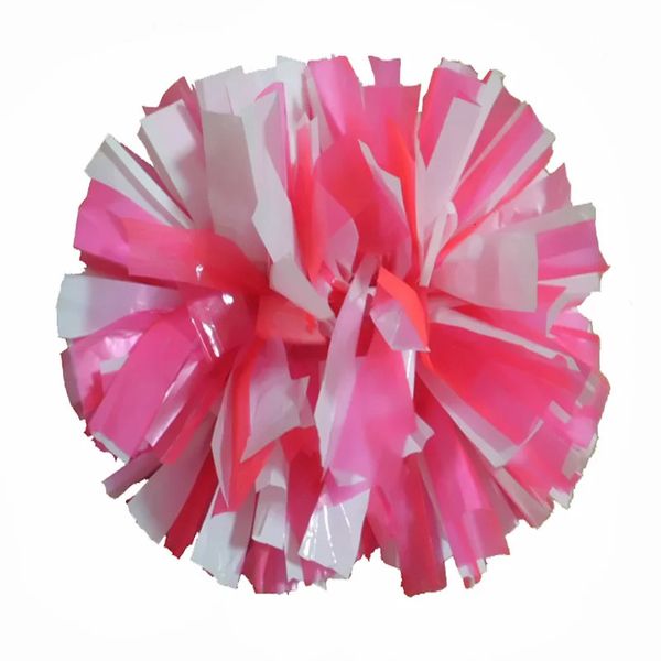 Cheerleading 2 Stück rosa-weiße Cheerleading-Pompoms 38 cm Cheers Pompon Baton-Grifffarbe kann frei kombiniert werden, hohe Qualität 231201