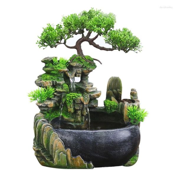 Decorazioni da giardino Spina europea Simulazione interna Resina Rockery Waterscape Feng Shui Fontana d'acqua Decorazione desktop per la casa Artigianato