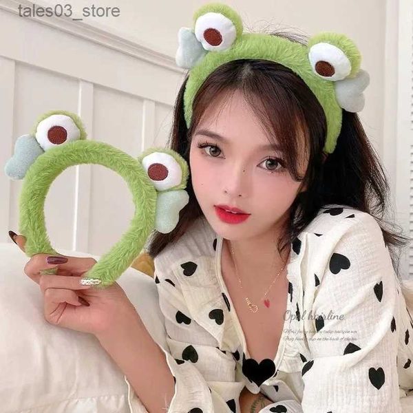 Headwear Acessórios de Cabelo ly Frog Plush Mulheres Haiand Cabelo Hoop Bonito La Big Eye Frog Haiands Headwear Meninas Moda Acessórios de Cabelo Q231204