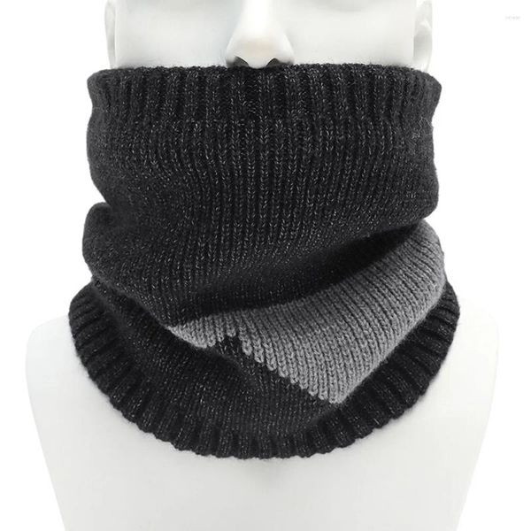 Lenços inverno pescoço cachecol de malha anel de lã snood mulheres homens ao ar livre rosto capa espessa pelúcia círculo esqui