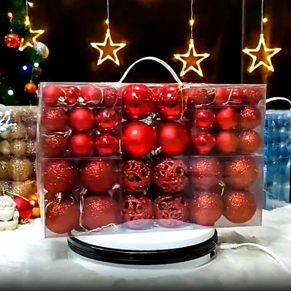 Decorações de Natal GS144 Bola de Natal Bola Pendurada 100 unidades / conjunto 3/4/6cm Enfeites de árvore de Natal Decorações de Natal Fontes de festa Decoração de casa 231201