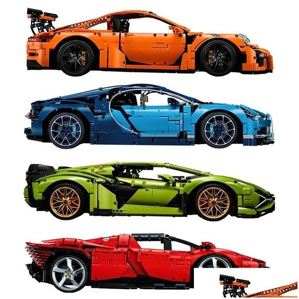 Blocks Technisches Auto 42115 Lambo Sian RS Daytona SP3 Chiron Fernbedienung Spielzeug für Jungen Bricks Geschenke Modellgebäude Kits ADTS Drop d Dh9br