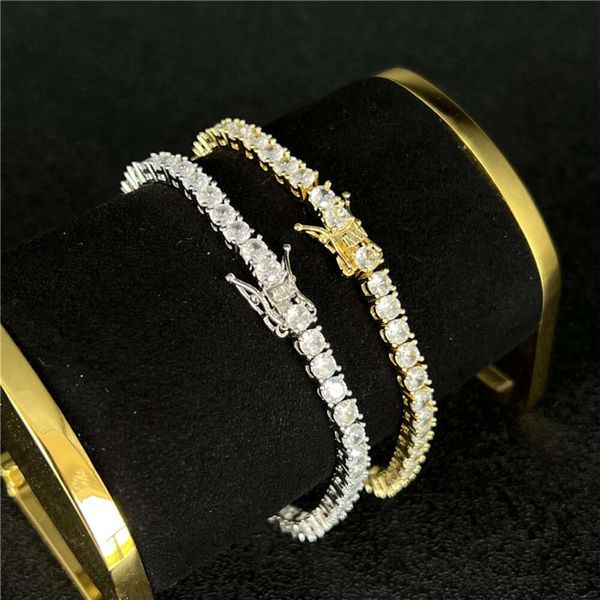 Heißer Verkauf Tennisketten Halskette Halsband Schmuck Iced Out Diamant 18 Karat vergoldetes Armband