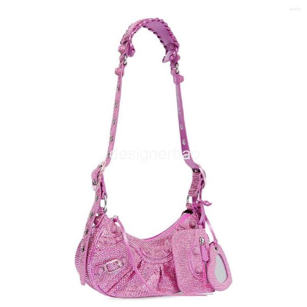 Borse da sera da donna Y2K marca 2023 rosa gotico argento blu moda strass borsa a tracolla borsa a tracolla borsa ascellare