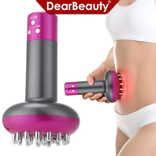 Equipamento fino portátil Máquina de drenagem linfática elétrica EMS Meridian Body Massage Brush Microcorrente Anti Celulite Guasha Aparelho de Fisioterapia 231201