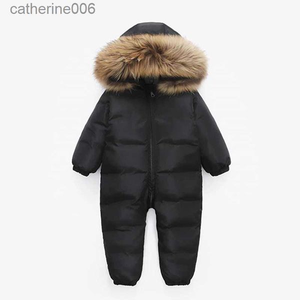 Kleidung Sets Russische Neue Overall Kinder Winter Tragen Baby Junge Schneeanzug Parka Natur Pelz 90% Ente Unten Jacke Für Mädchen kleidung Mantel OverallsL231202