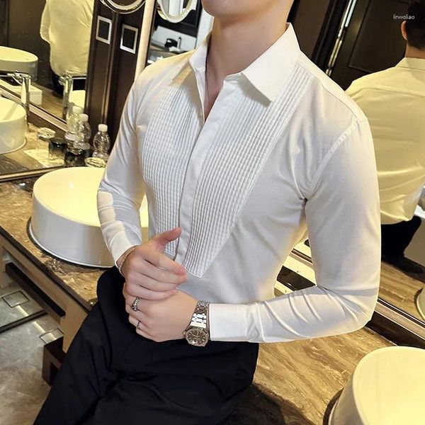Erkekler Elbise Gömlek Tastar gömlek damat Düğün Uzun Kollu Ek Sosyal Ziyafet Smokin Bluz Erkek Giyim