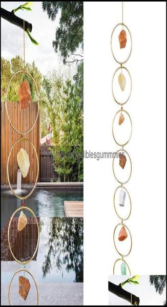 Objets décoratifs Figurines Cristal 7 Chakra Pierres Précieuses Décoration Murale Arbre de Vie Pierres Cristaux de Méditation Feng Shui Suspendu Orname1690019