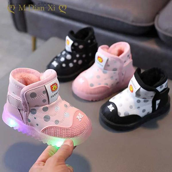 Stivali per bambini Stivali per bambini Ragazzi Scarpe per bambini Stivali da neve 2023 Nuovo stile Plus Velluto Neonate Scarpe invernali Calde e confortevoli Calzature T231202