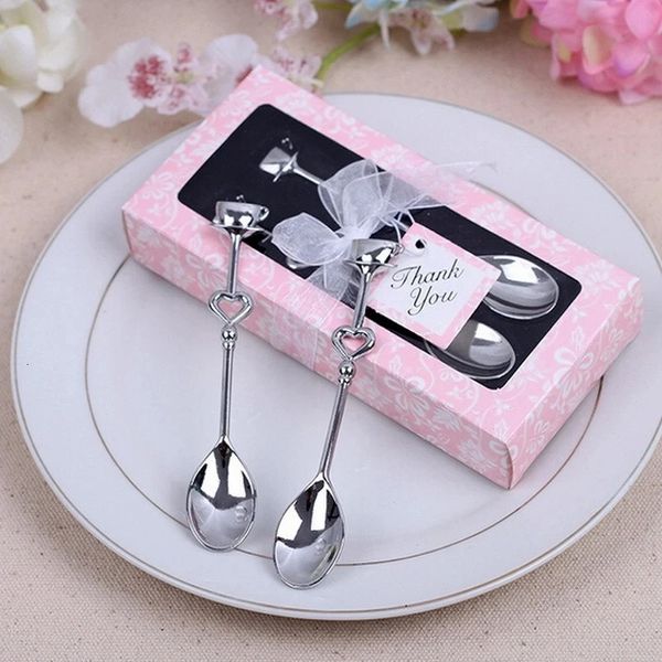 Outros suprimentos para festas de eventos 10 conjuntos = 20pcs Spoon14x6,5cm Lembranças de casamento Beba Chá Colher de café AMOR Chá de panela Festa de casamento Favor Presente Convidados Festa 231202