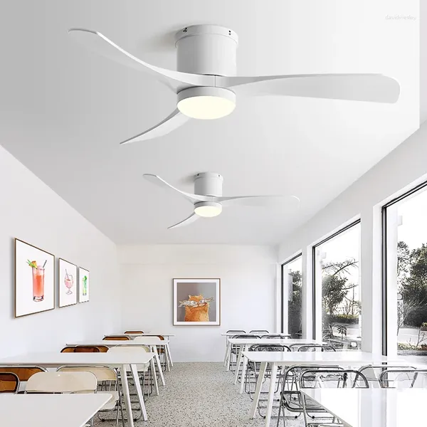 Luz de ventilador de teto de piso baixo 38 46 polegadas LED com lustre doméstico para controlar o quarto 110V 220V