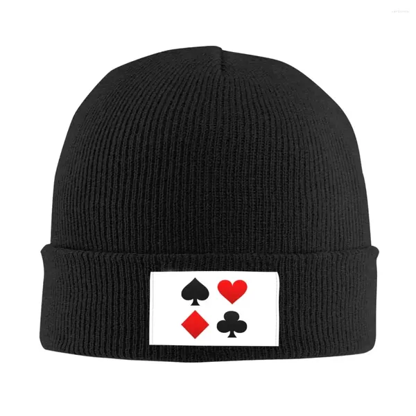 Beralar Poker Bonnet Şapka Örgü Erkek Kadın Moda Unisex Yetişkin Kış Sıcak Kafataları Beanies Kapaklar