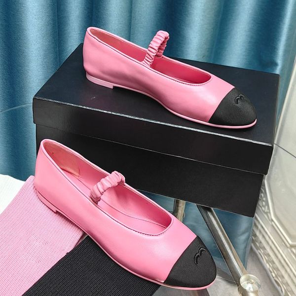 23ss Scarpe eleganti da donna Balletto Mary Jane Designer di scarpe Mocassini in pelle di agnello Scarpe da donna per il tempo libero Slip on Slides Punta tonda all'aperto Scarpe casual con sacchetti per la polvere Muli classici