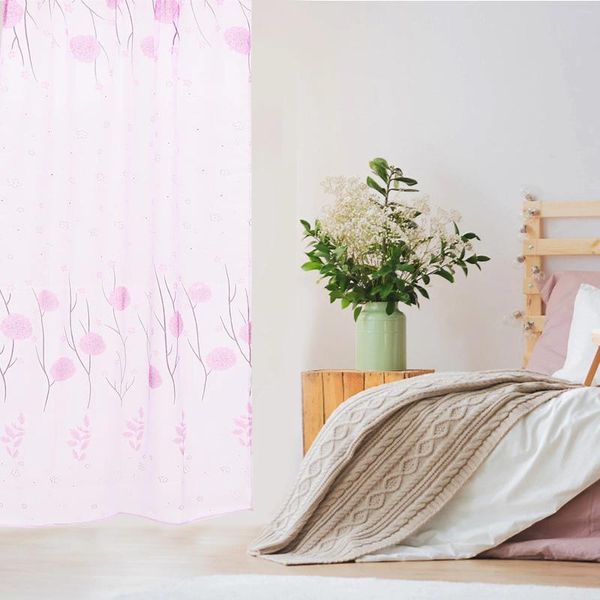 Cortina 2 peças decorativas florais transparentes tela de janela de privacidade cortinas para quarto cortinas internas de poliéster para casa elegante