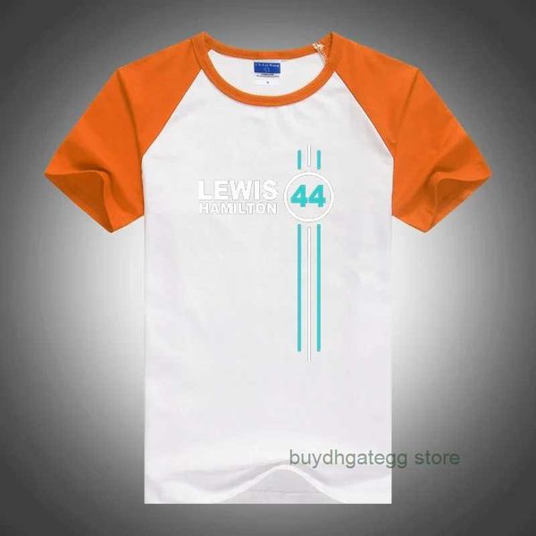 Erkek Tişörtleri 2023/2024 YENİ F1 Formula One Racing Takım Sürücüsü Lewis Hamilton Digital 44 Yüksek kaliteli gündelik spor trendi gevşek Kısa Kollu Giyim R6G6