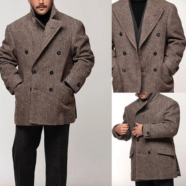 Miscele uomo Cappotto per uomo Giacche Moda doppiopetto Abiti Completo Abbigliamento maschile Modello a spina di pesce Casual Uomo Blazer 231202