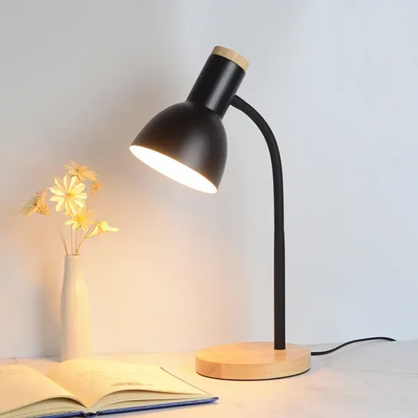 Lâmpadas de mesa Nordic Criativo Arte De Madeira LED Multi Ângulo Proteção para os Olhos Lâmpada de Mesa Leitura Sala de estar Quarto e Decoração de Casa Moderna