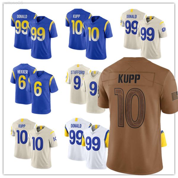 Maglie da calcio 10 Cooper Kupp 99 Aaron Donald 9 Matthew Stafford 23 Cam Akers 89 Tyler Higbee 13 Stetson Bennett IV 29 Eric Dickerson 2023 nuovo