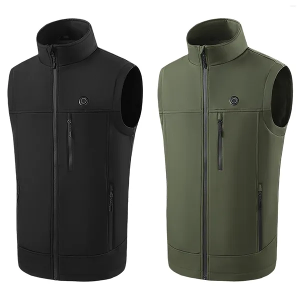 Gilet da uomo Uomo Giubbotti riscaldati elettrici Interfaccia impermeabile Chiusura con cerniera Gilet 10H Durata Gilet invernale per il campeggio