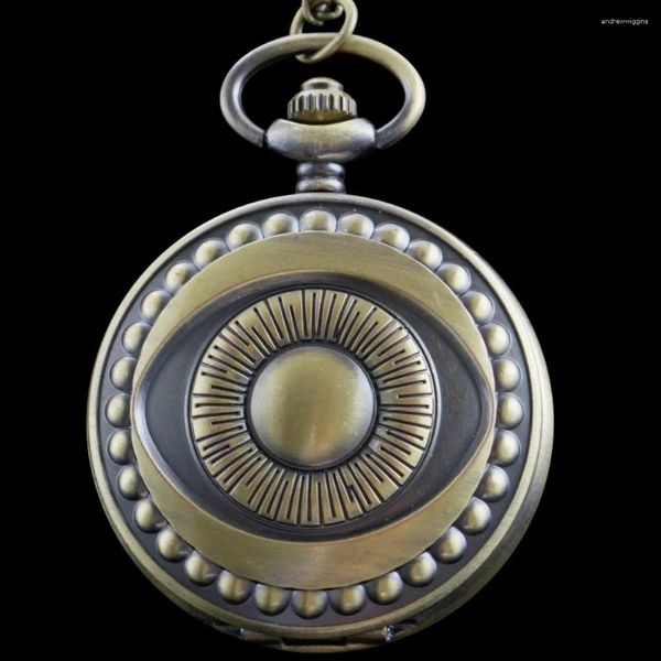 Orologi da tasca Orologio al quarzo strano bulbo oculare della vecchia civiltà Catena vintage Accessori per collana in vita da uomo e da donna