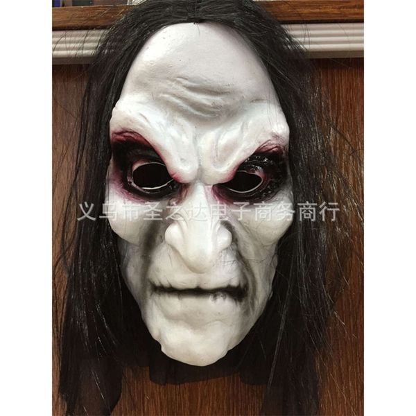 Máscara de zumbi de Halloween Festival Fantasma máscara de terror Masquerade HORROR ZOMBIE cabelo longo pano preto máscara de sangue