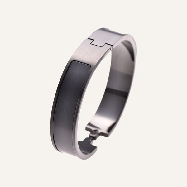 A26h pulseira preta para homens carta pulseiras de aço inoxidável feminino casal estética prata ouro pulseiras projetos f