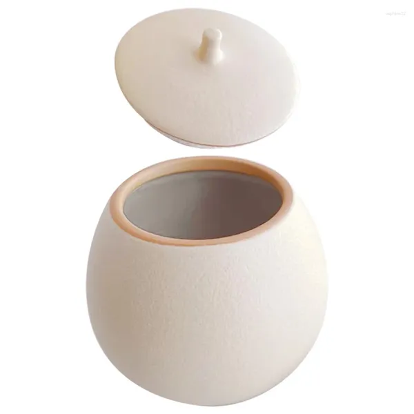 Bottiglie di stoccaggio Contenitore in ceramica Pentola per caffè Barattolo di zucchero Coperchio in ceramica Contenitore per tè Piccole caramelle Contenitori per alimenti bianchi Coperchi Borse