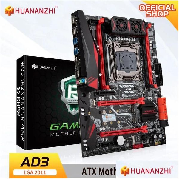 Placas-mãe Huananzhi X99 Ad3 LGa 2011-3 Xeon Placa-mãe Atx Suporte Intel E5 2666 2673 2676 2678 2696 V3 Ddr3 Recc Nvme Ngff Drop D Ot6Io