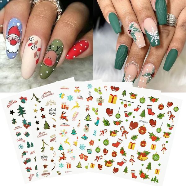 Adesivos Decalques Natal Nail Art Nail Sticker Cartoon Nail Sticker Decoração de unhas Natal Adesivo Estilo de Natal INS Cute DIY Cartoon 231202