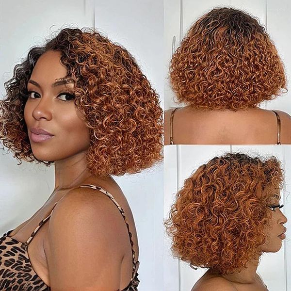 Mix marrom curto corte encaracolado 5x5 hd fechamento de renda peruca sem cola cabelo humano na moda parte lateral design para pronto usar para mulher