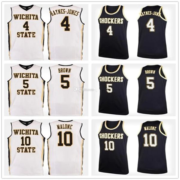 Nikivip Ita State Shockers College № 4 Баскетбольные майки Самае Хейнс-Джонс № 5 Род Браун № 10 Кэлен Мэлоун Mens Ed Custom Любое имя