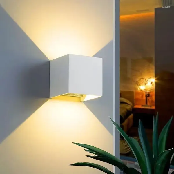 Lâmpada de parede luz 10W branco LED arandela para cima ABS à prova d'água noite para sala de estar quarto corredor