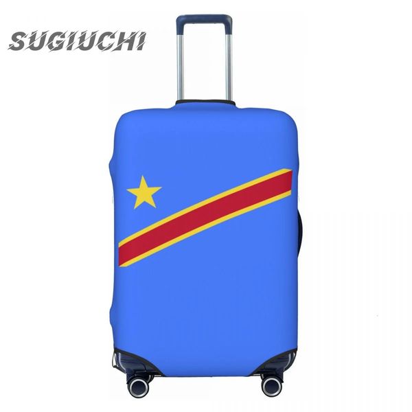 Stuff Sacks Demokratische Republik Kongo Gepäckabdeckung Koffer Reisezubehör Bedruckter elastischer Staubbeutel Trolley Case Protective 231201