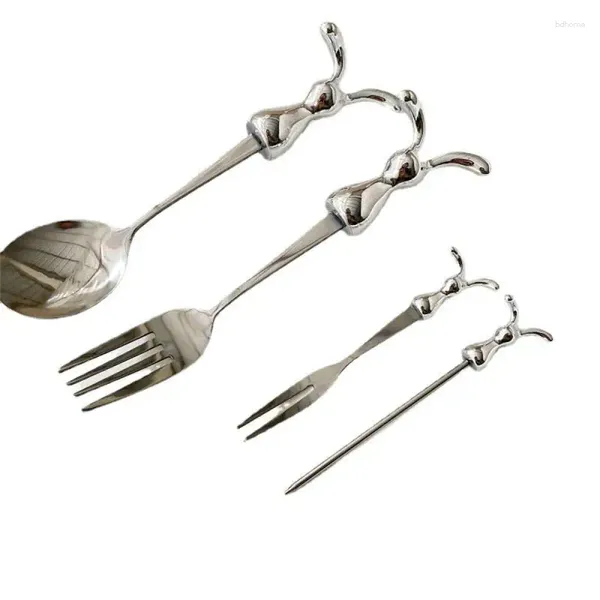 Forchette da dessert Scoop Modello di lucidatura a specchio Utensile da cucina Gelato Potenti accessori per denti della forchetta lisci