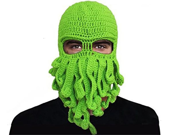 Beanieskull Caps Headgear Cadılar Bayramı Partisi Komik Kapak Tığ Ahtopus Şapka Anten Anten Örme Tasarımcı Kayak Maskesi 231201