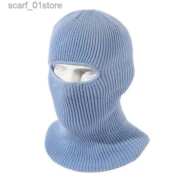 Beanie / Skull Caps pode colorir buraco único ao ar livre manter quente homens máscara de esqui Beanie outono inverno equitação unisex elasticidade balaclava chapéu de malha L231202