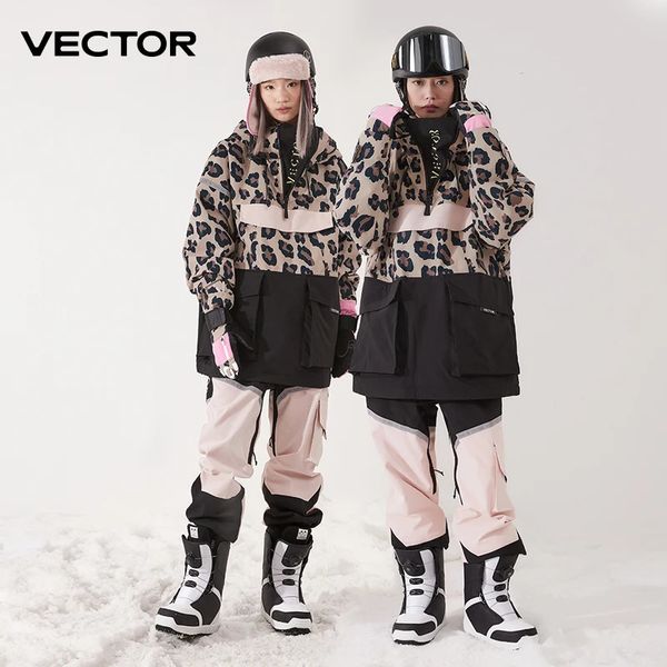 Tute da sci VECTOR Abbigliamento da sci Donna Uomo Maglione con cappuccio Tendenza riflettente Calore addensato e tuta impermeabile 231202