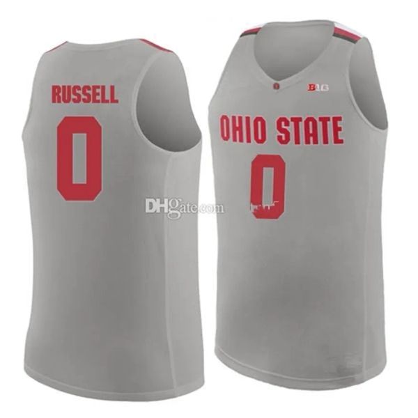 Nikivip # 0 D'Angelo Russell Ohio State Buckeyes College D Angelo Retro Classic Basketball Mens Ed Custom Number и Name Jersey